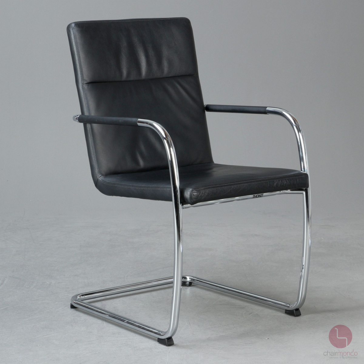 Thonet S61 Leder Freischwinger Konferenzstuhl Schwarz gebraucht