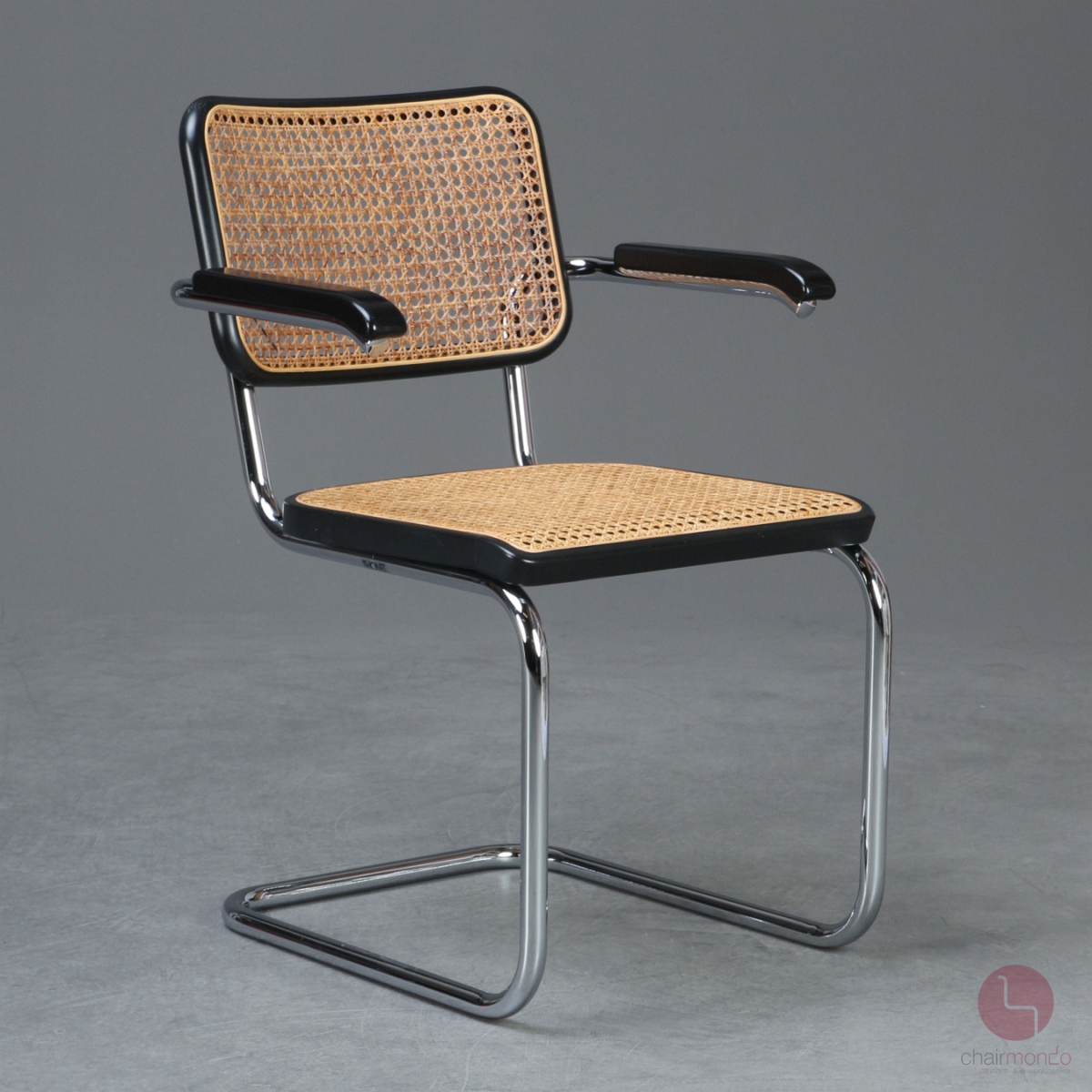 Thonet S64 Freischwinger in Schwarz mit Patina gebraucht