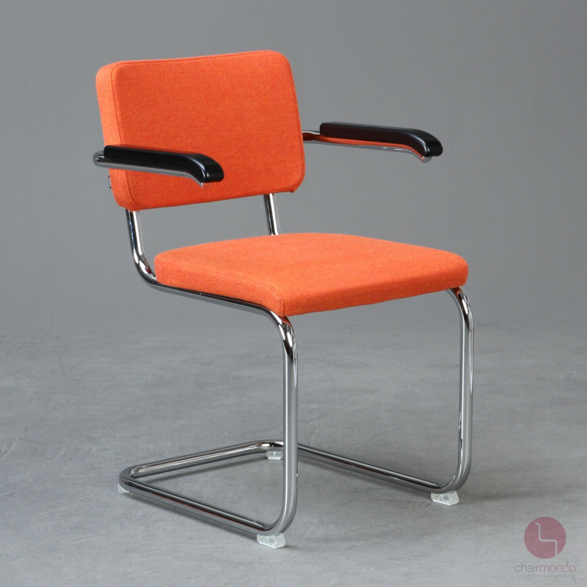 Preview: Thonet S64 PV Freischwinger Stoff Polster Orange 2020 gebraucht