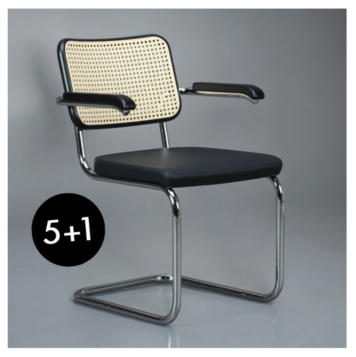 Thonet S64 SPV Freischwinger mit Wiener Geflecht und Sitzpolster l 5+1 Aktion