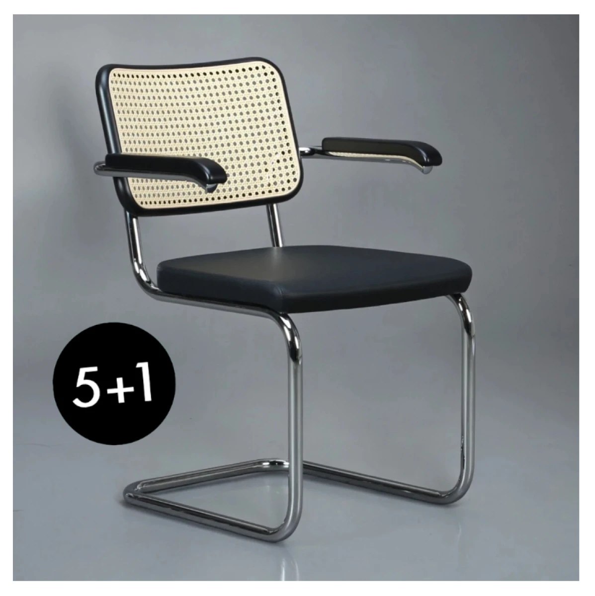Thonet S64 SPV Freischwinger mit Wiener Geflecht und Sitzpolster l 5+1 Aktion