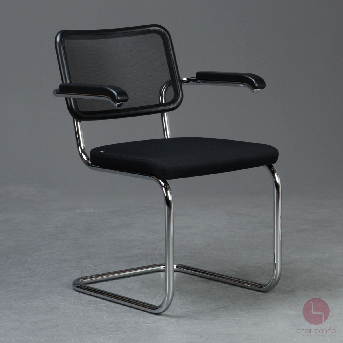 Preview: Thonet S64 SPVN Freischwinger mit Netzgeflecht und Sitzolster NEU