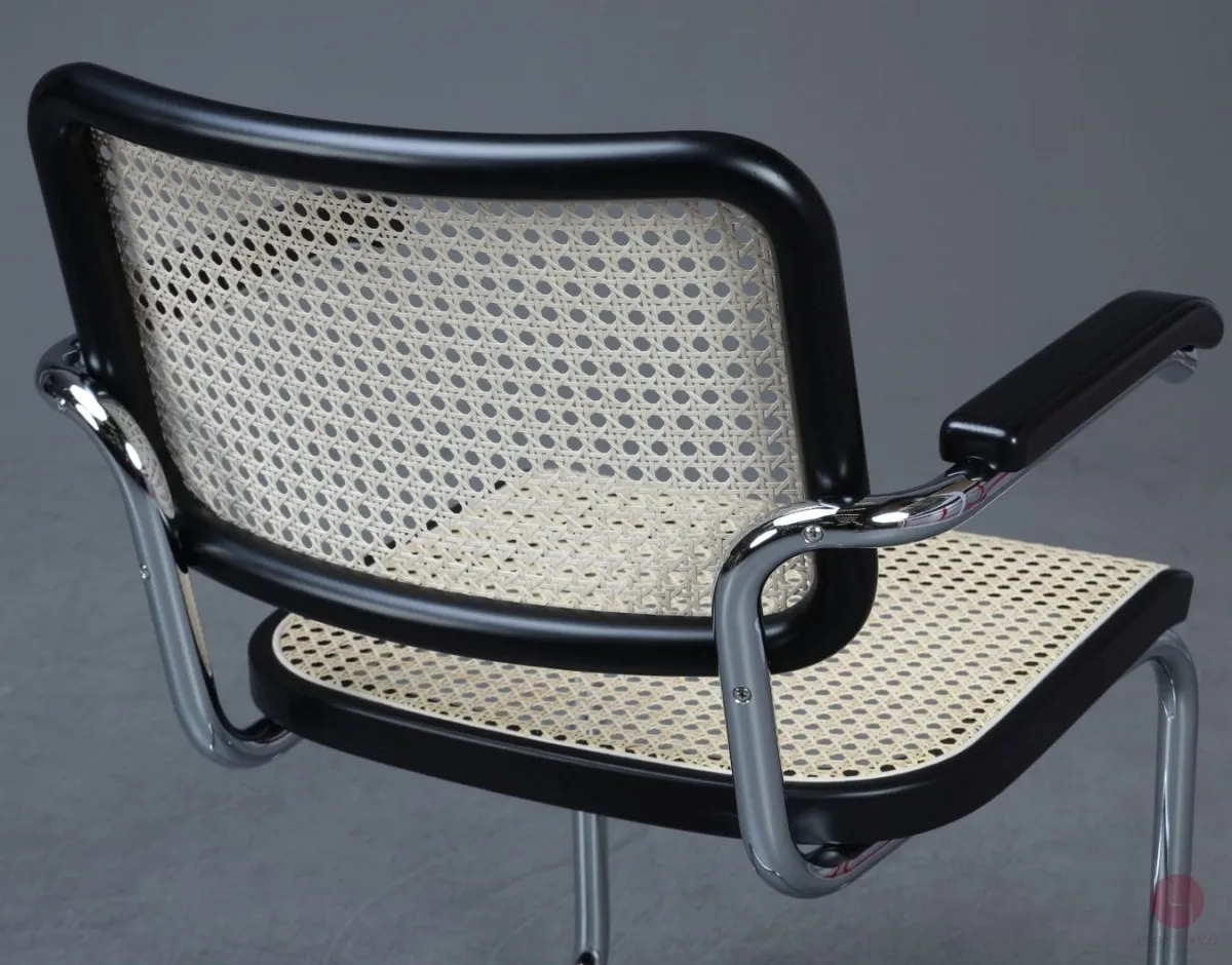 Thonet S64 Freischwinger Schwarz mit erneuertem Wiener Geflecht gebraucht