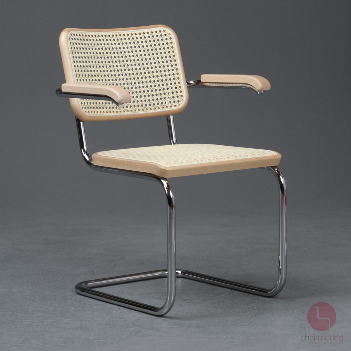 Thonet S64 V Freischwinger in Buche Natur mit Wiener Geflecht + Stützgewebe