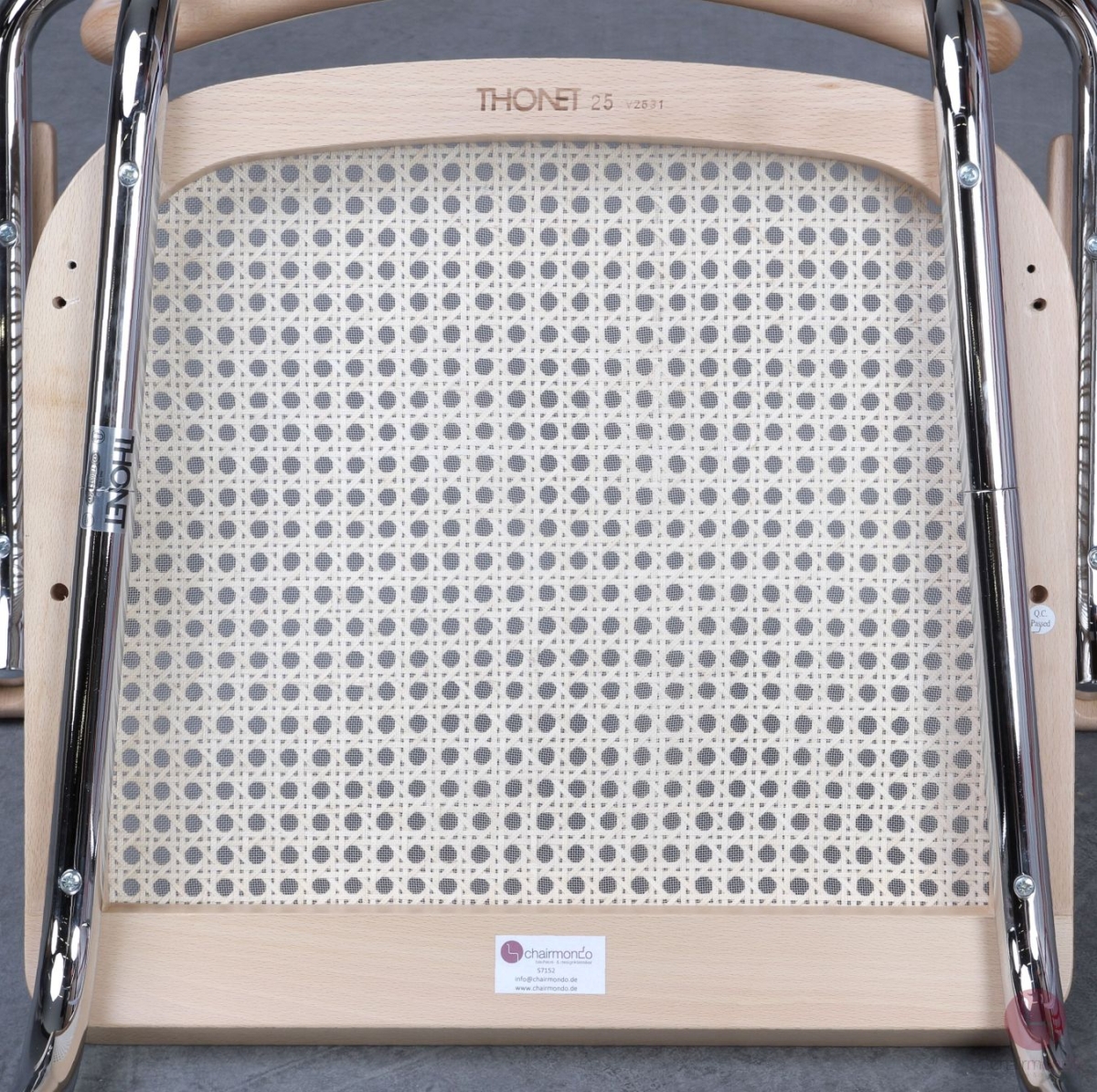 Thonet S64 V Freischwinger in Buche Natur mit Wiener Geflecht + Stützgewebe