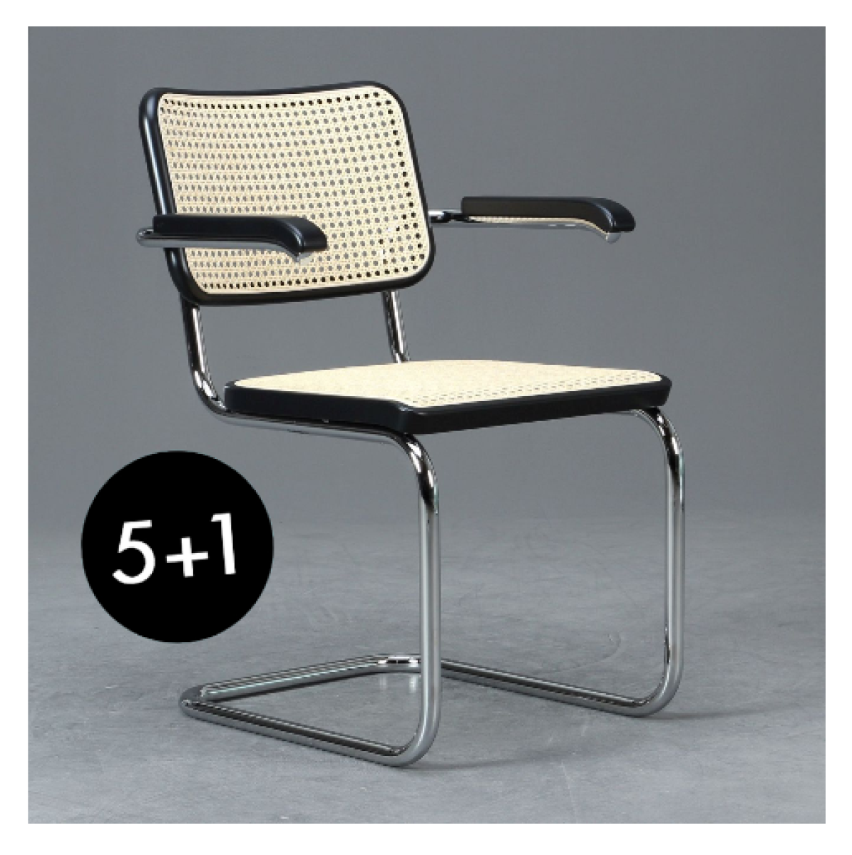 Preview: Thonet S64 V + gratis Filzgleiter - Freischwinger mit Geflecht l 5+1 Aktion