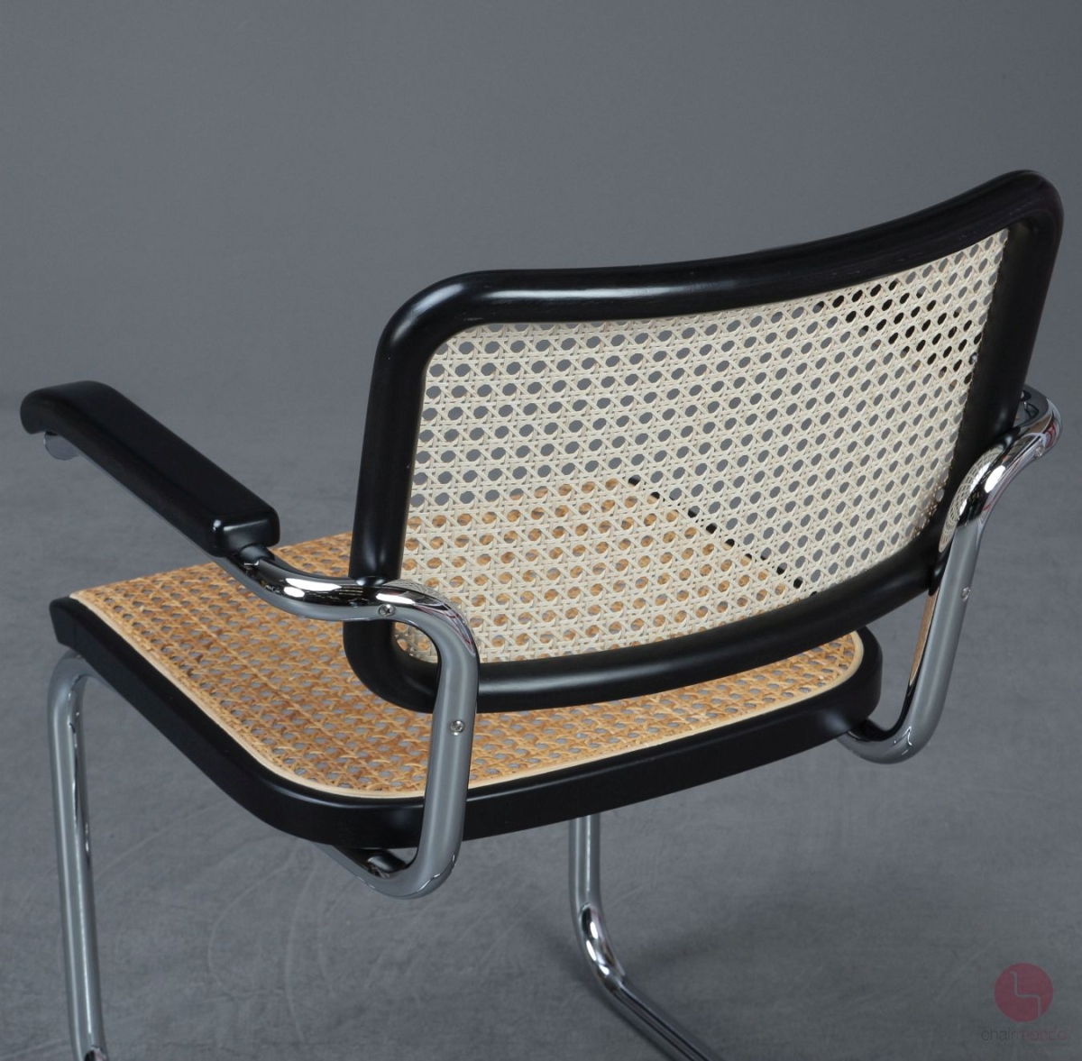 Thonet S64 V Freischwinger in Schwarz mit Wiener Geflecht + Stützgewebe gebraucht