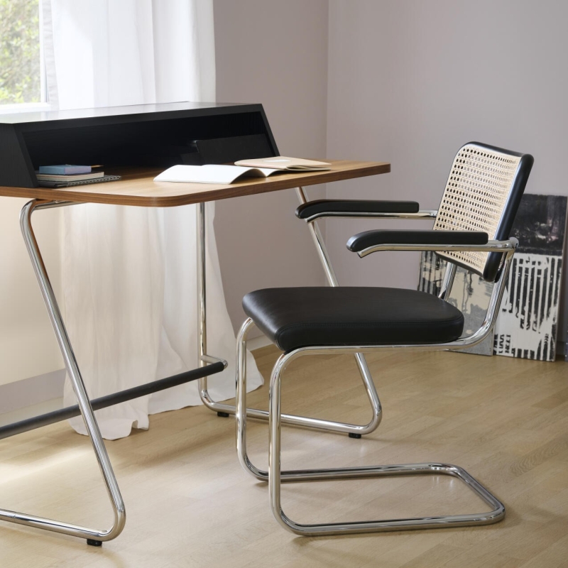 Thonet S 64 SPV Bauhaus Freischwinger mit Wiener Geflecht und