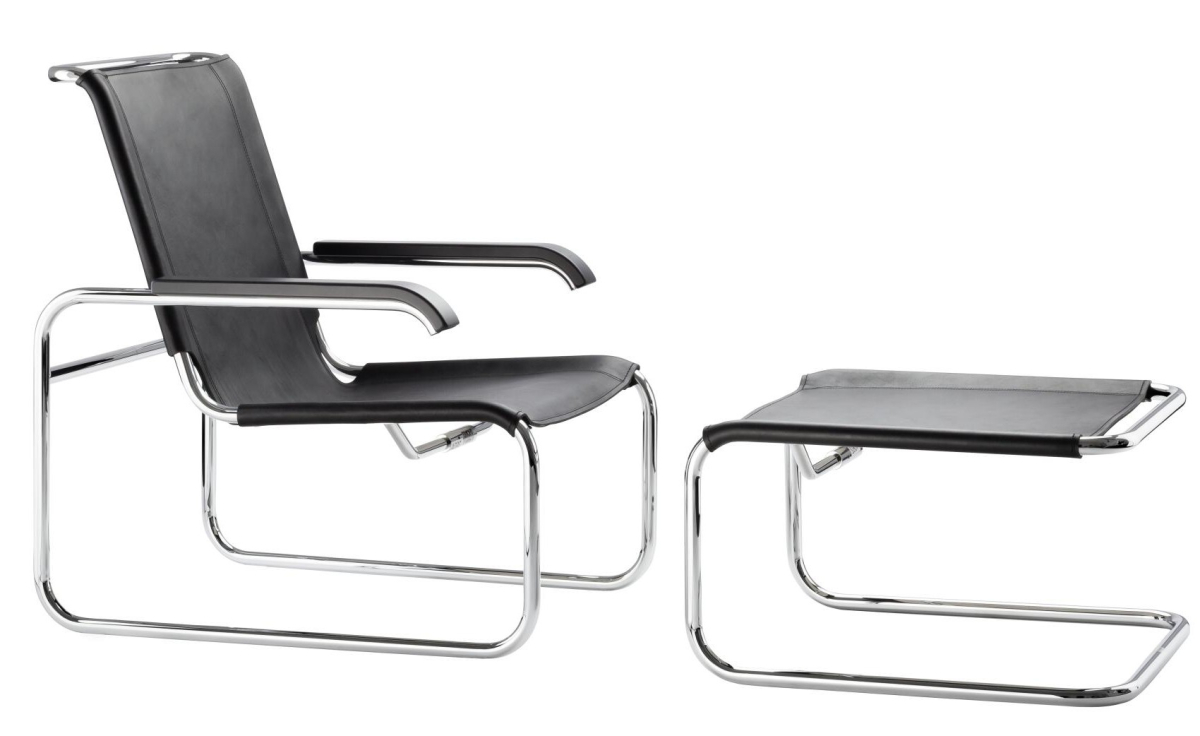 Thonet Sessel und Fußhocker S35 Vorderansicht