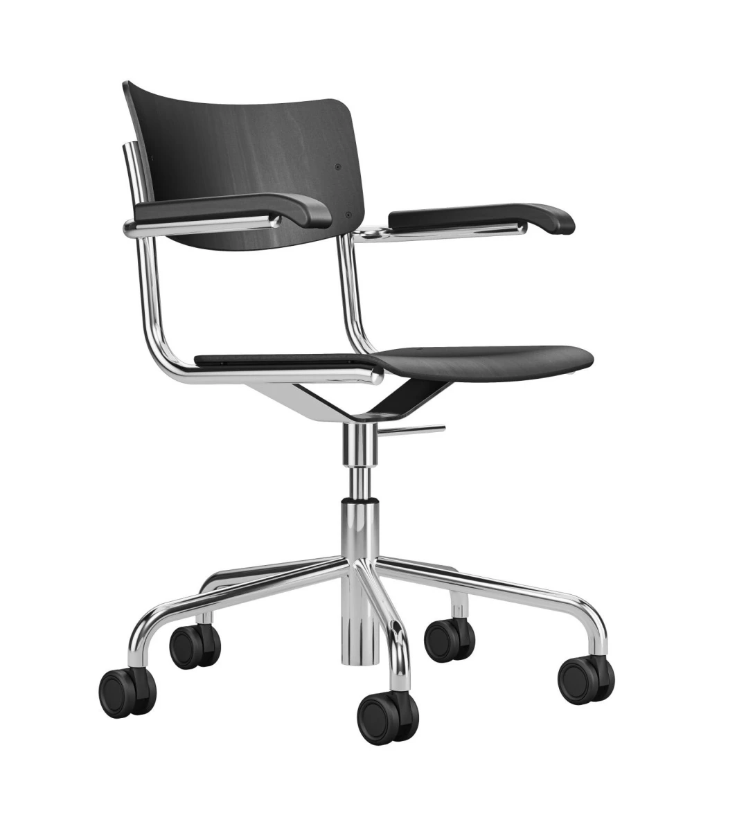 Thonet S43 DR Drehstuhl Bürostuhl Schwarz gebeizt