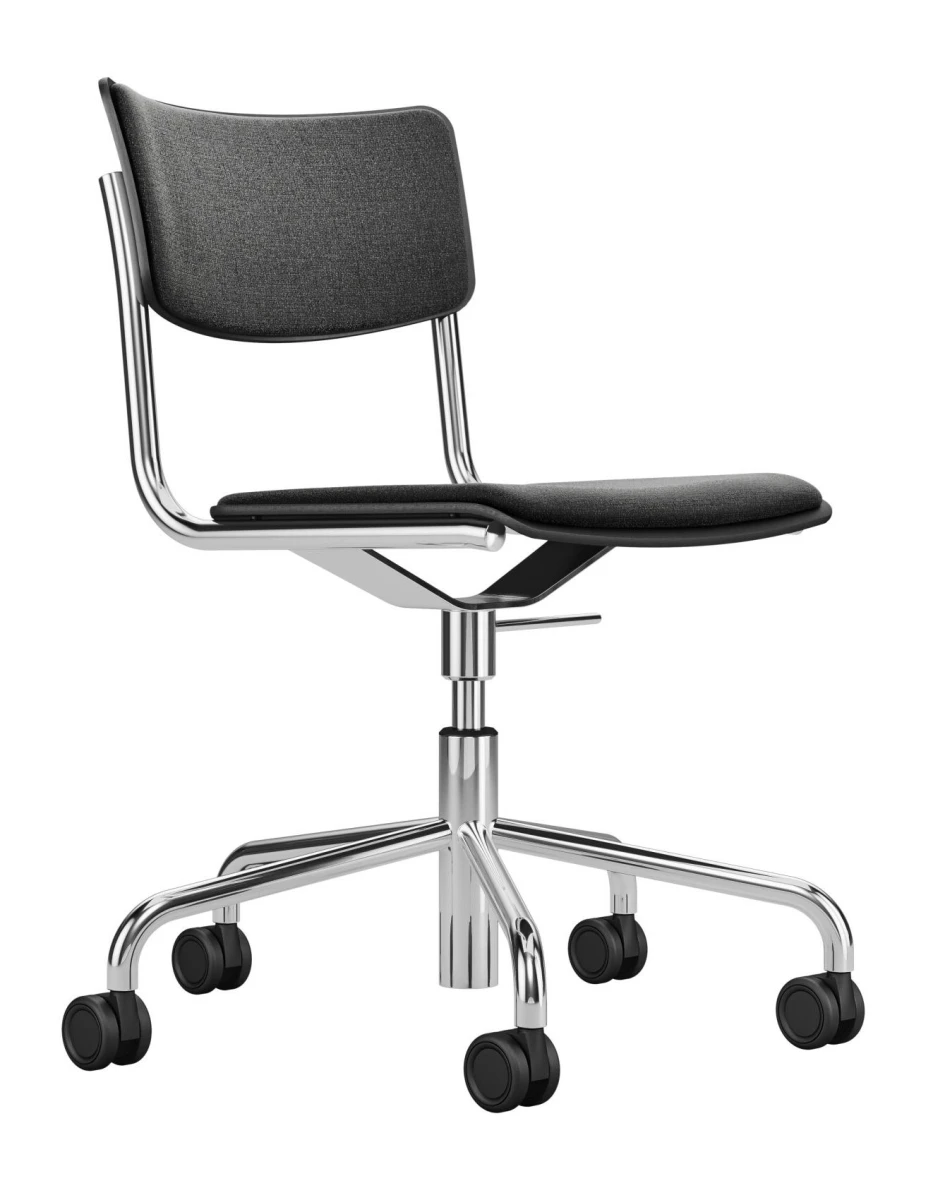 Thonet S43 PVDR Drehstuhl Bürostuhl Schwarz gebeizt