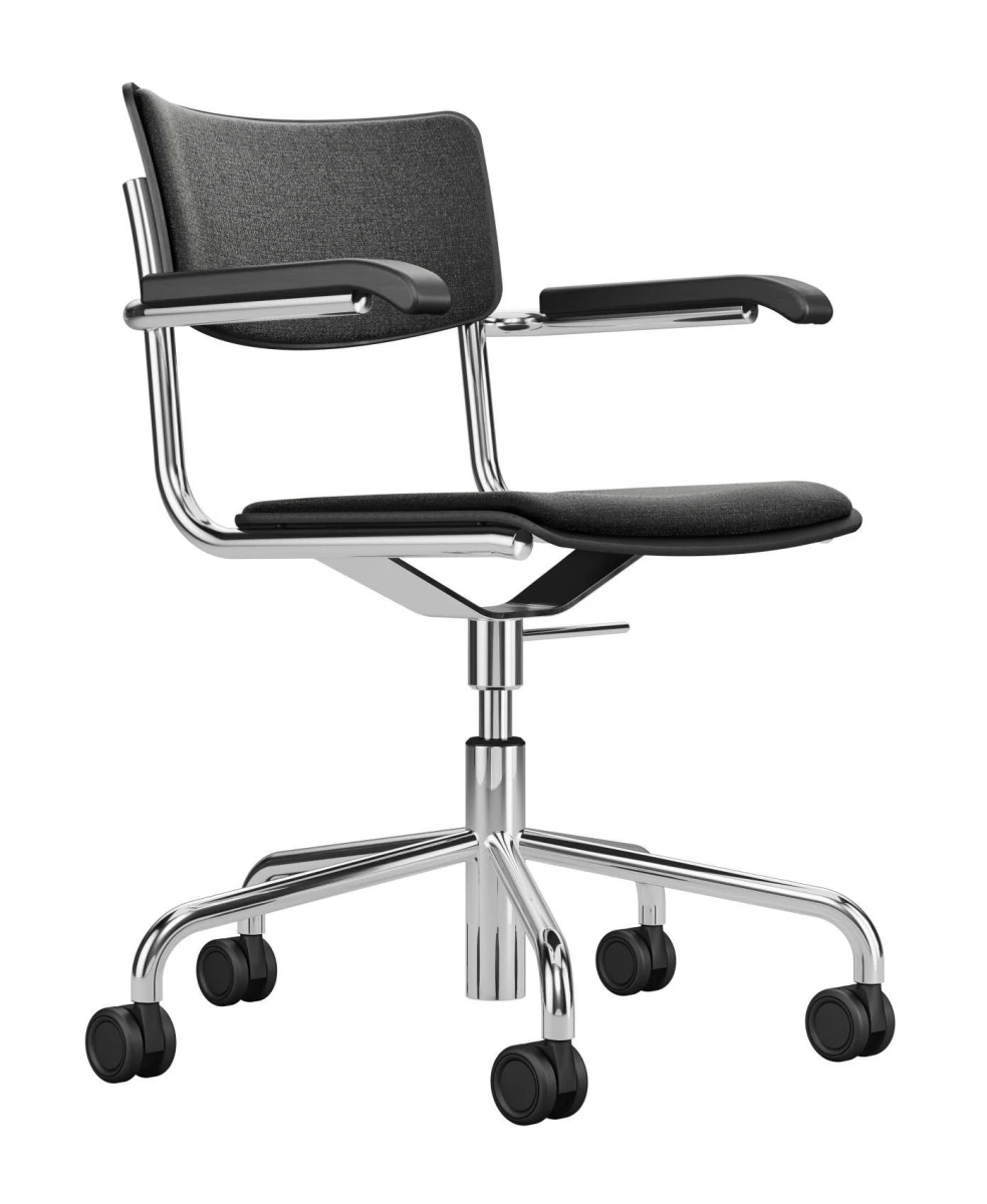 Thonet S43 PVFDR Drehstuhl Bürostuhl Schwarz gebeizt