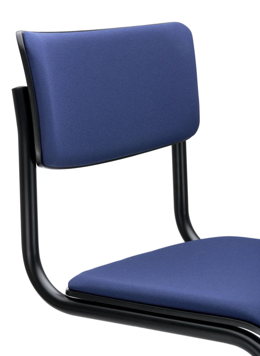 Thonet S43 PVH Barhocker Blau Detailansicht Rücklehne