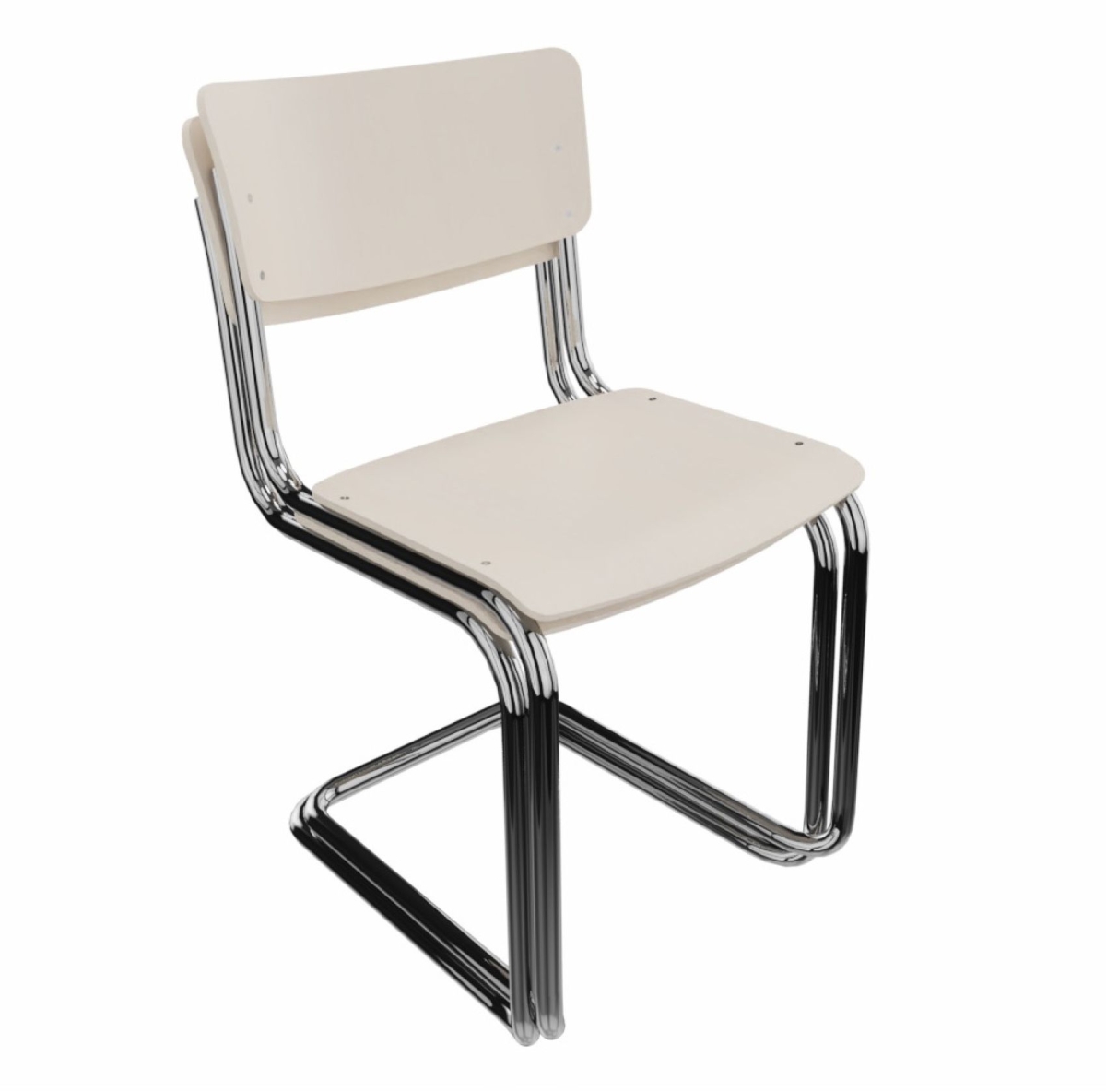 Thonet S43 ST Freischwinger gestapelt in Weiß