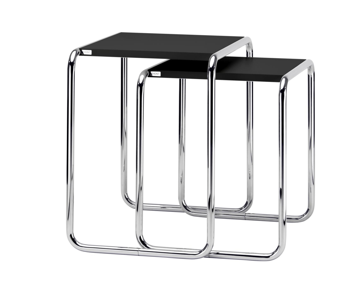Preview: Thonet B9 d Beistelltisch Schwarz gebeizt im Set