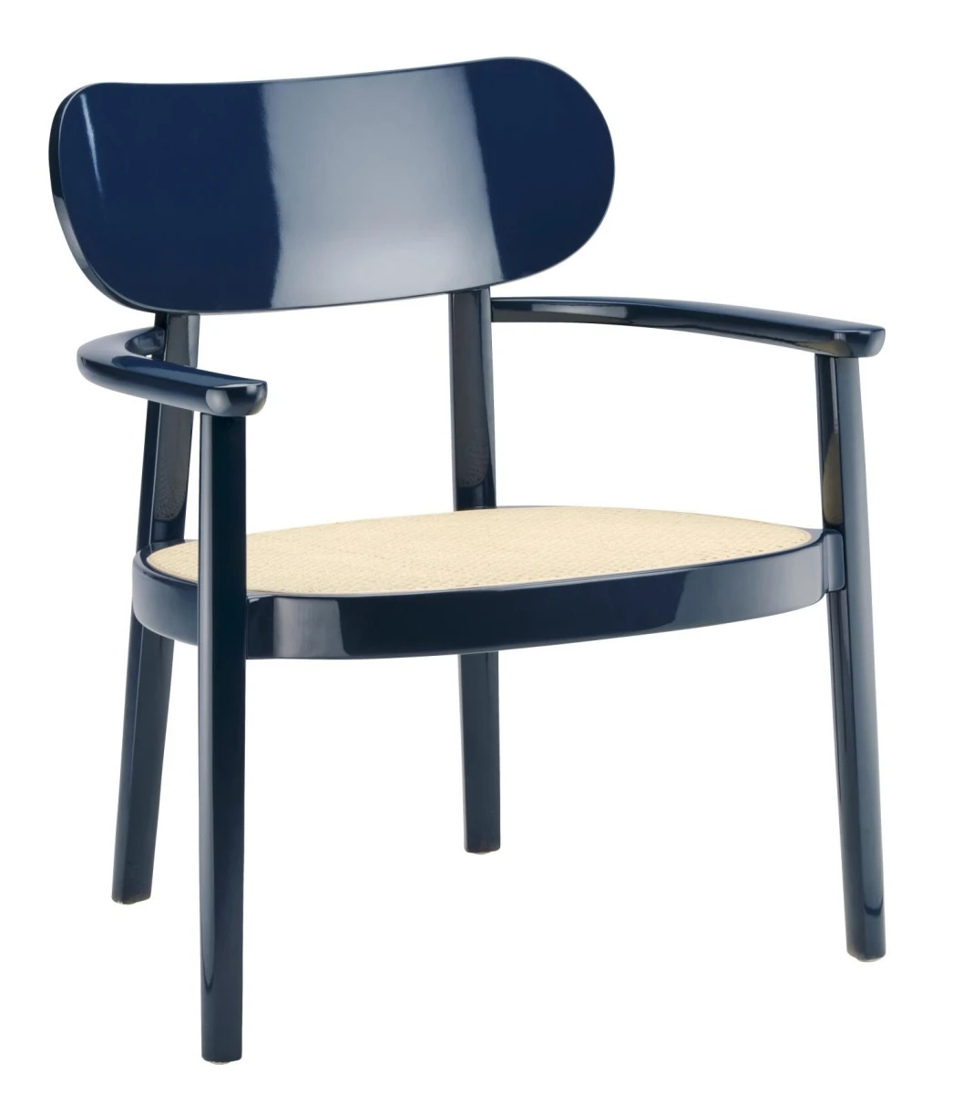 Thonet 119 F Wiener geflecht in Hochglanz Blau Frontansicht
