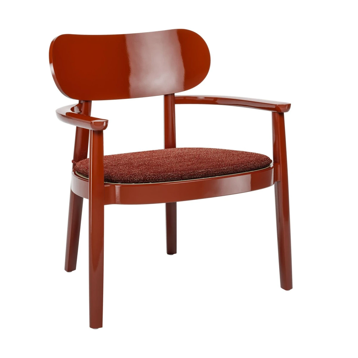 Thonet 119 F Wiener geflecht in Hochglanz Rot mit Polsterauflage Stoff