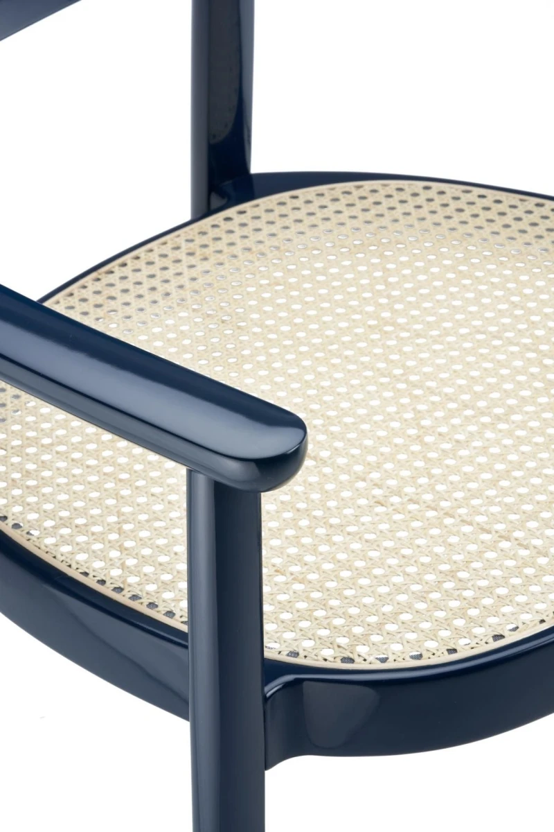 Thonet 119 F Wiener geflecht in Hochglanz Blau Detailansicht Wiener Geflecht