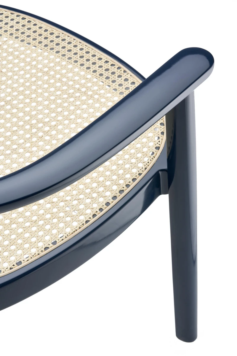 Thonet 119 F Wiener geflecht in Hochglanz Blau Detailansicht Wiener Geflecht