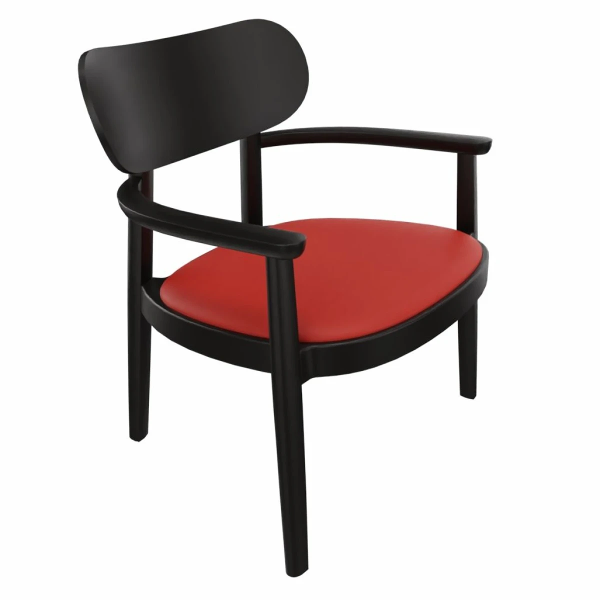 Thonet 119 SPF mit Stoffsitz in Rot und Bugholz in Schwarz
