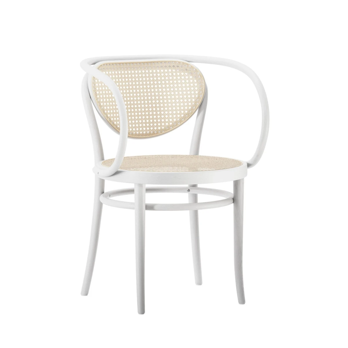 Thonet 210 R Weiß mit Wiener Geflecht