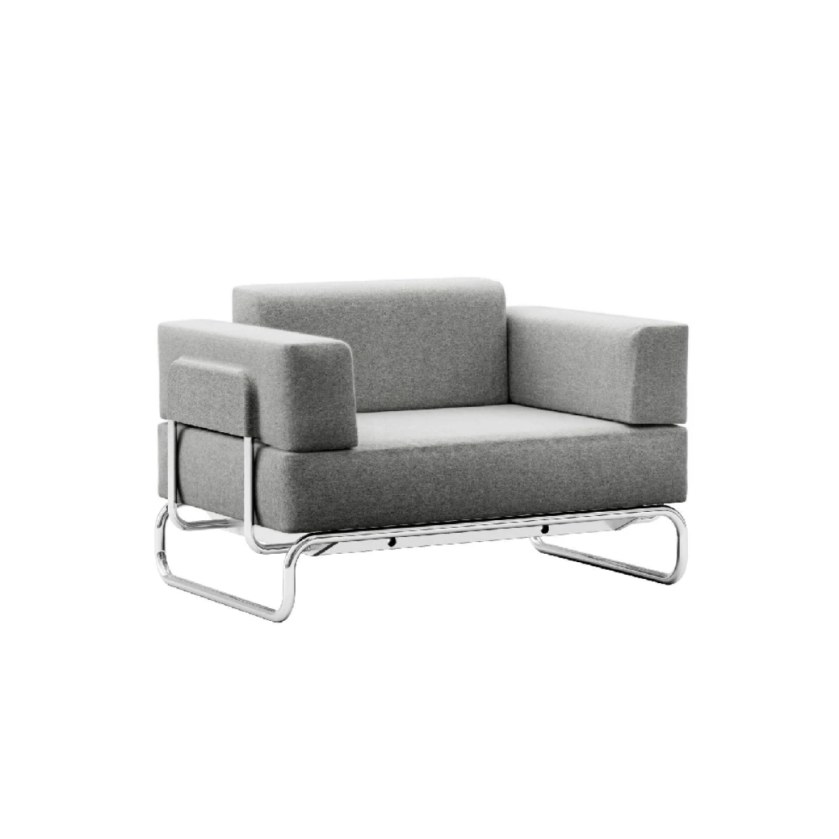 Thonet S5001/C001 1-Sitzer Sessel in grauem Stoffbezug Divina Melange – modernes, vorkonfiguriertes Design mit klaren Linien