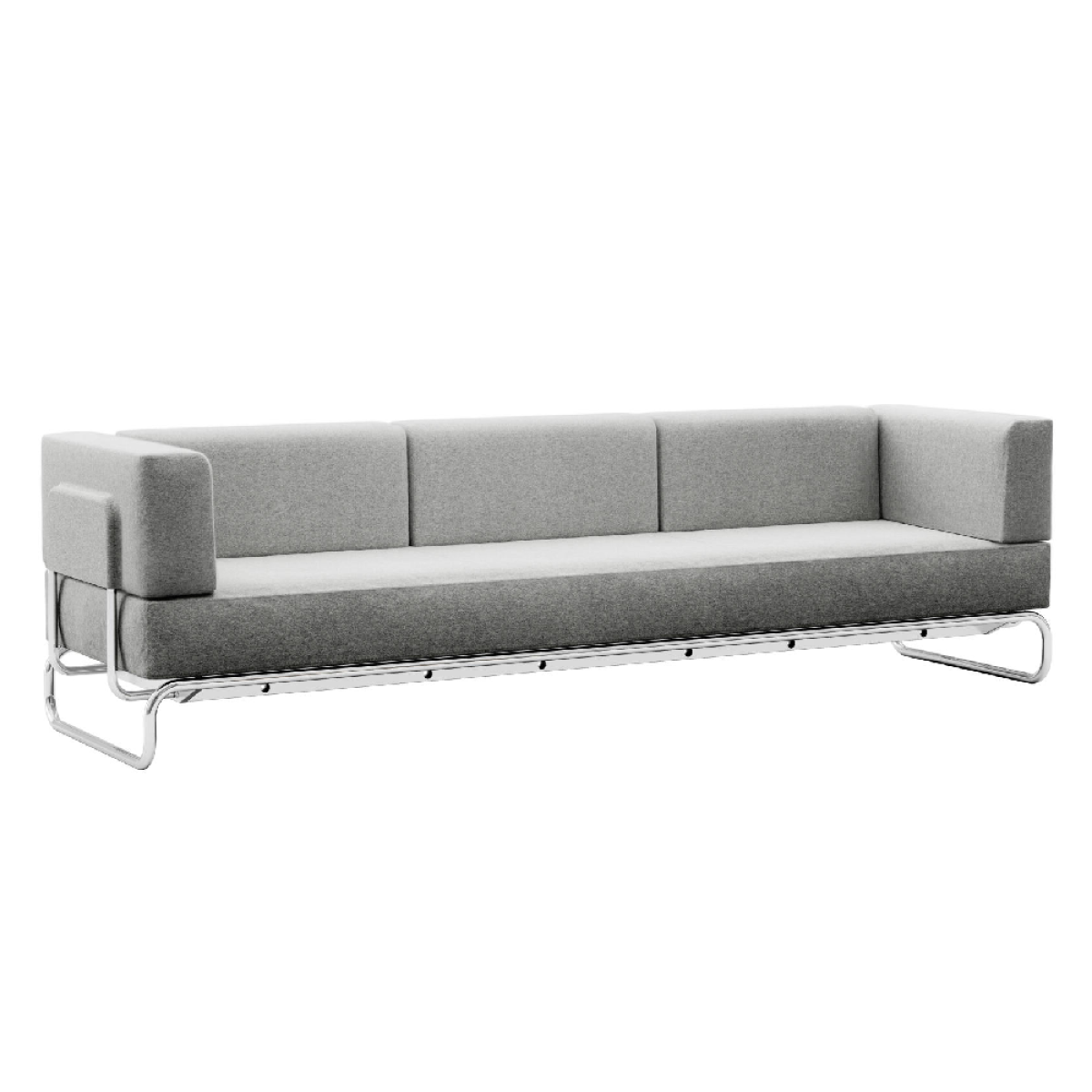 Thonet S5001/C001 3-Sitzer Sessel mit grauem Stoffbezug Divina Melange - modernes, vorkonfiguriertes Design mit klaren Linien