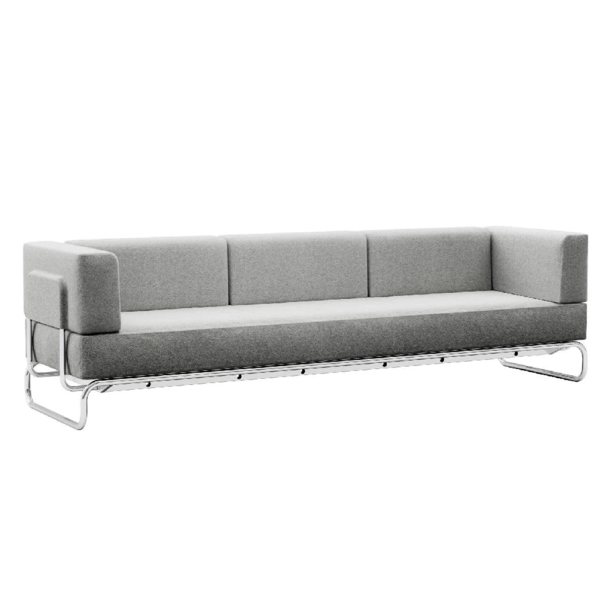 Thonet S5001/C001 3-Sitzer Sessel mit grauem Stoffbezug Divina Melange - modernes, vorkonfiguriertes Design mit klaren Linien