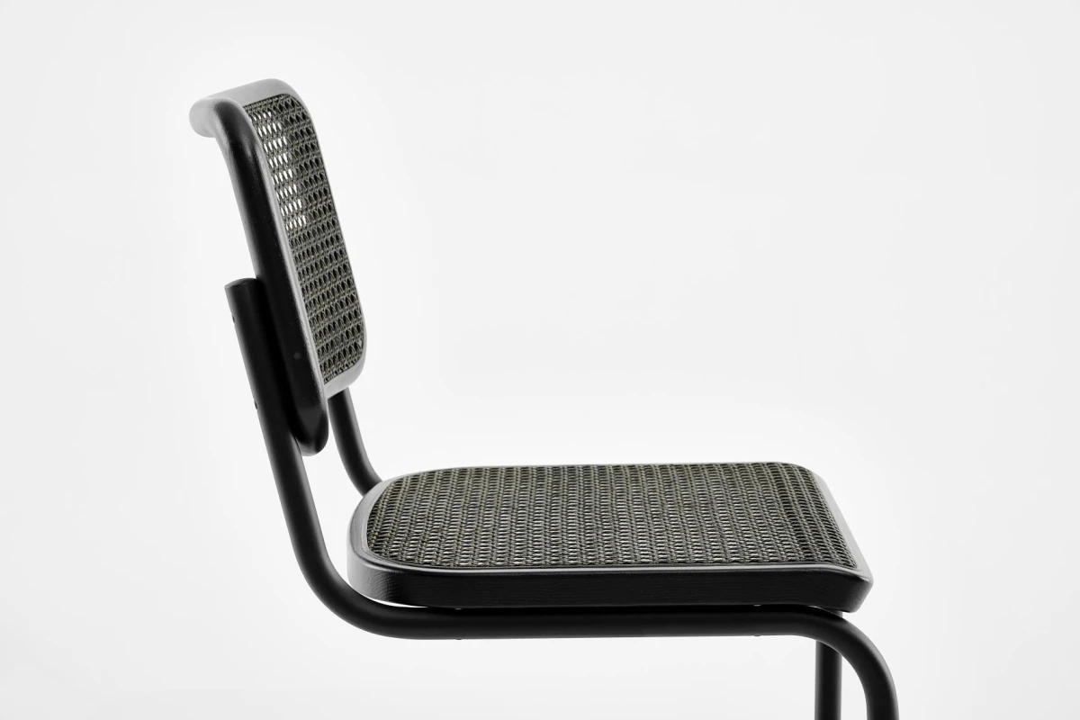 Thonet S32 V Dark Melange Freischwinger Schwarz inkl. Filzgleiter