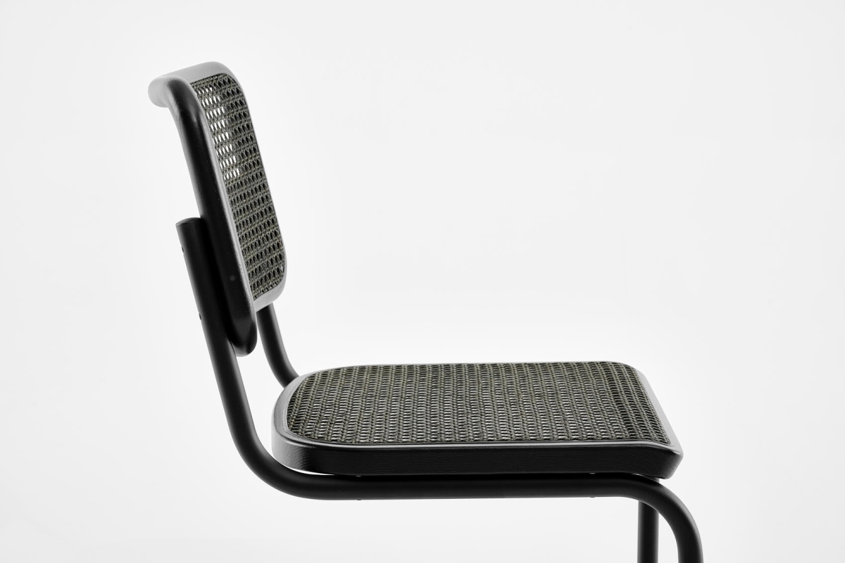 Preview: Thonet S32 V Dark Melange Freischwinger Schwarz inkl. Filzgleiter