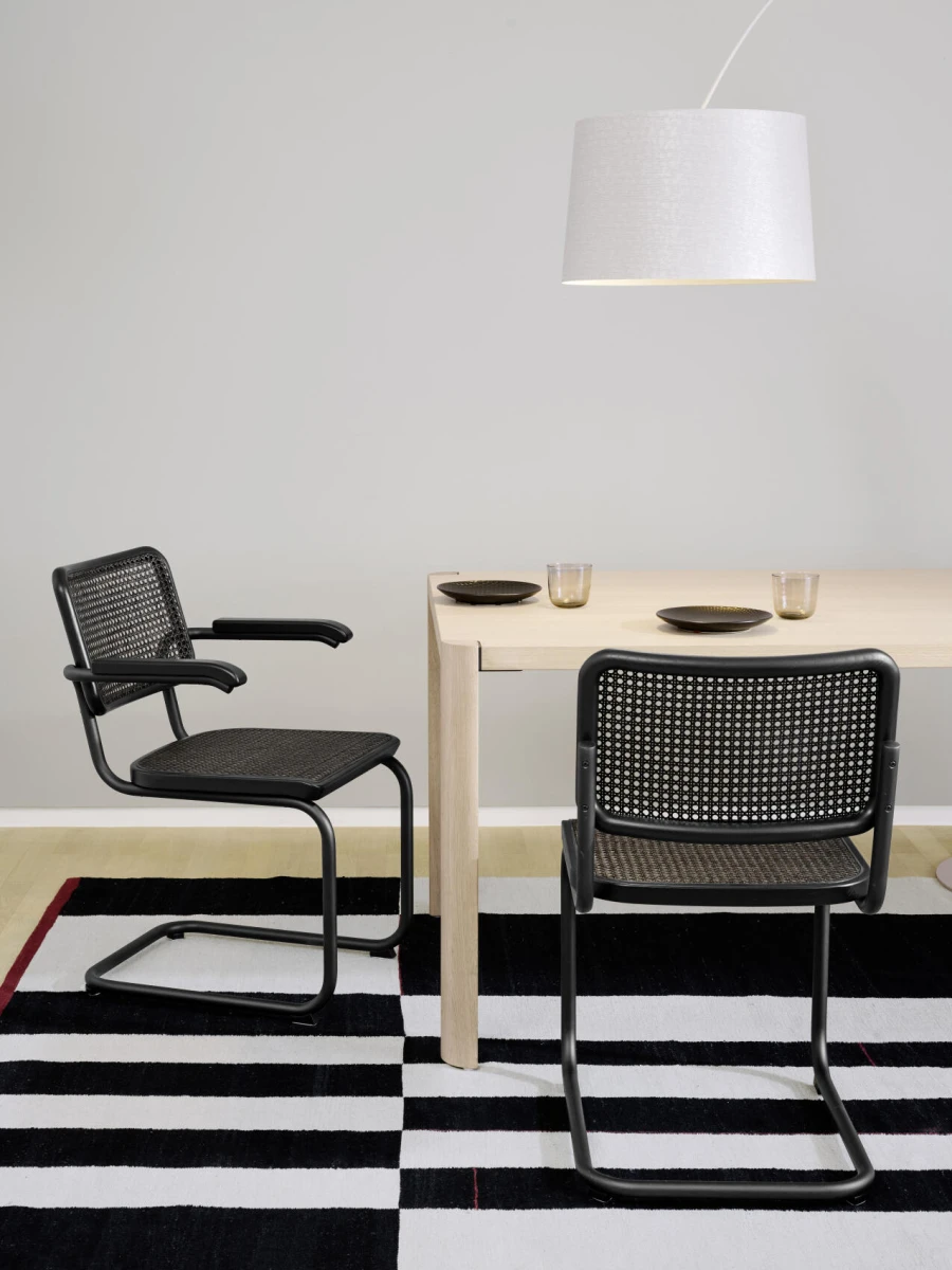 Thonet S32 V Dark Melange Freischwinger Chestnut Braun inkl. Filzgleiter