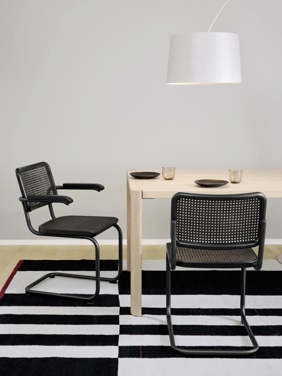 Thonet S64 V Dark Melange Freischwinger Schwarz inkl. Filzgleiter