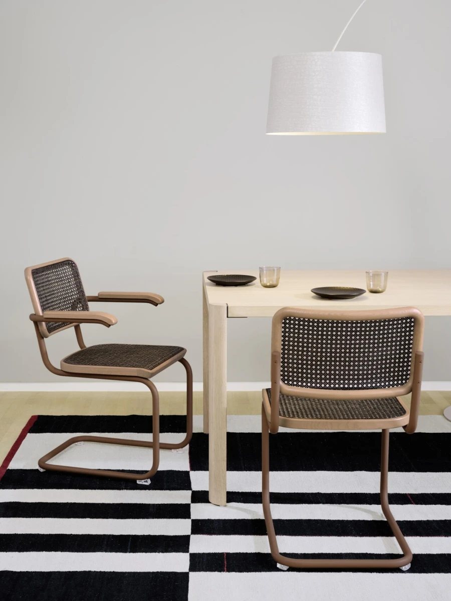 Thonet S64 V Dark Melange Freischwinger Rosewood Rosa inkl. Filzgleiter