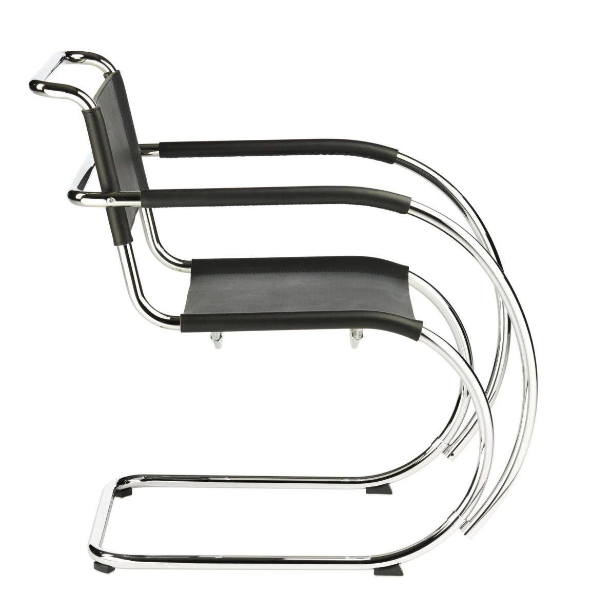 Thonet S533 LF Freischwinger mit Leder und Armauflagen