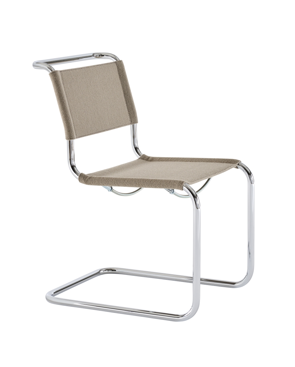 Preview: Thonet S 33 V Freischwinger mit Nobel Stoff 61297 und chrom Gestell