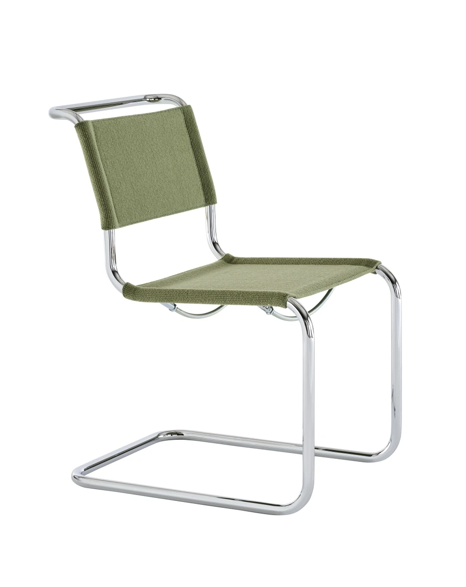 Thonet S 33 V Freischwinger mit Nobel Stoff 68303 und chrom Gestell