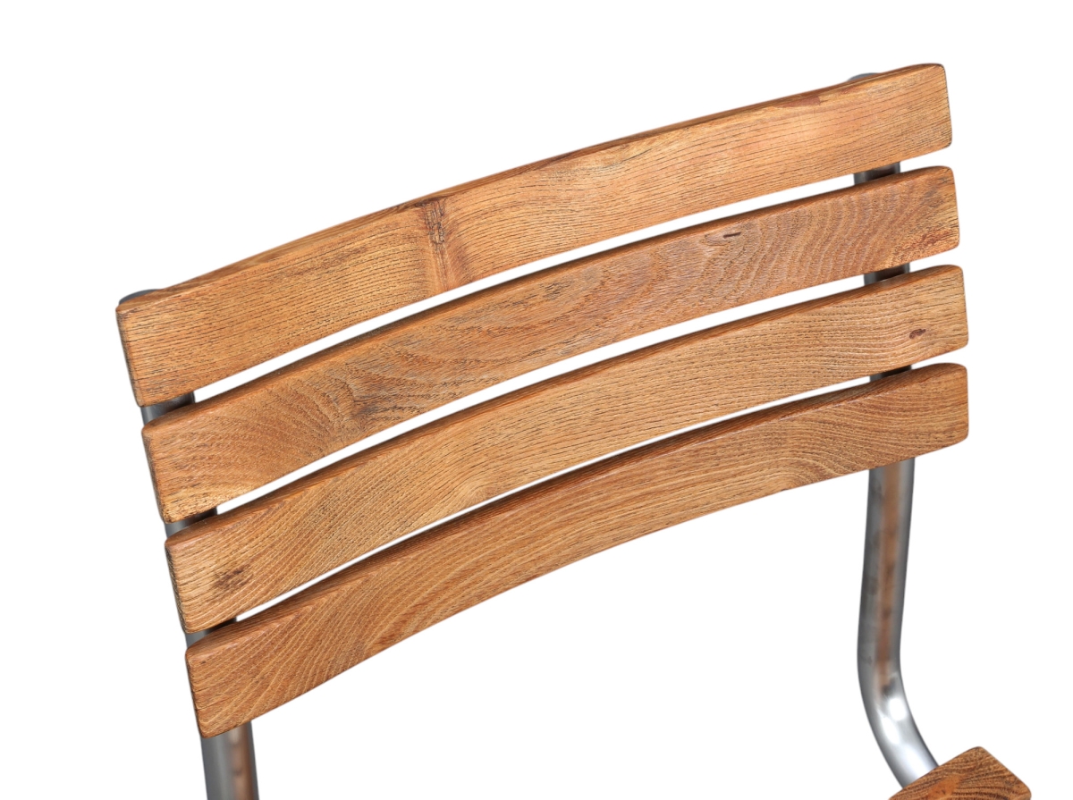 Preview: Thonet S40 Outdoor Freischwinger mit Iroko Massivholz