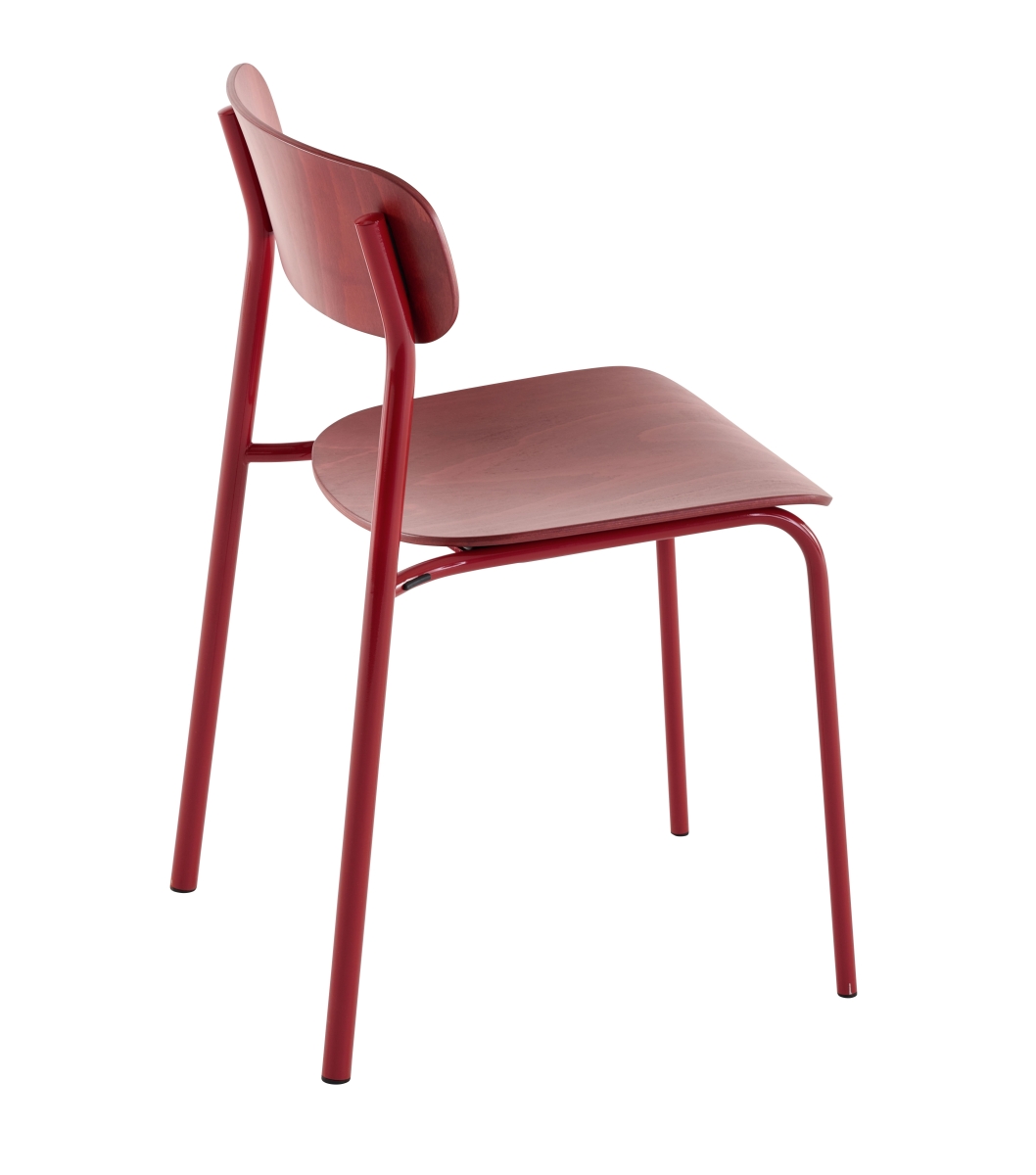 Preview: Thonet S243 Stahlrohr Stuhl in rot Rückansicht