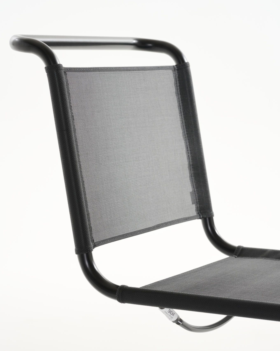 Thonet S533 N Freischwinger schwarz outdoor detailansich Rücken