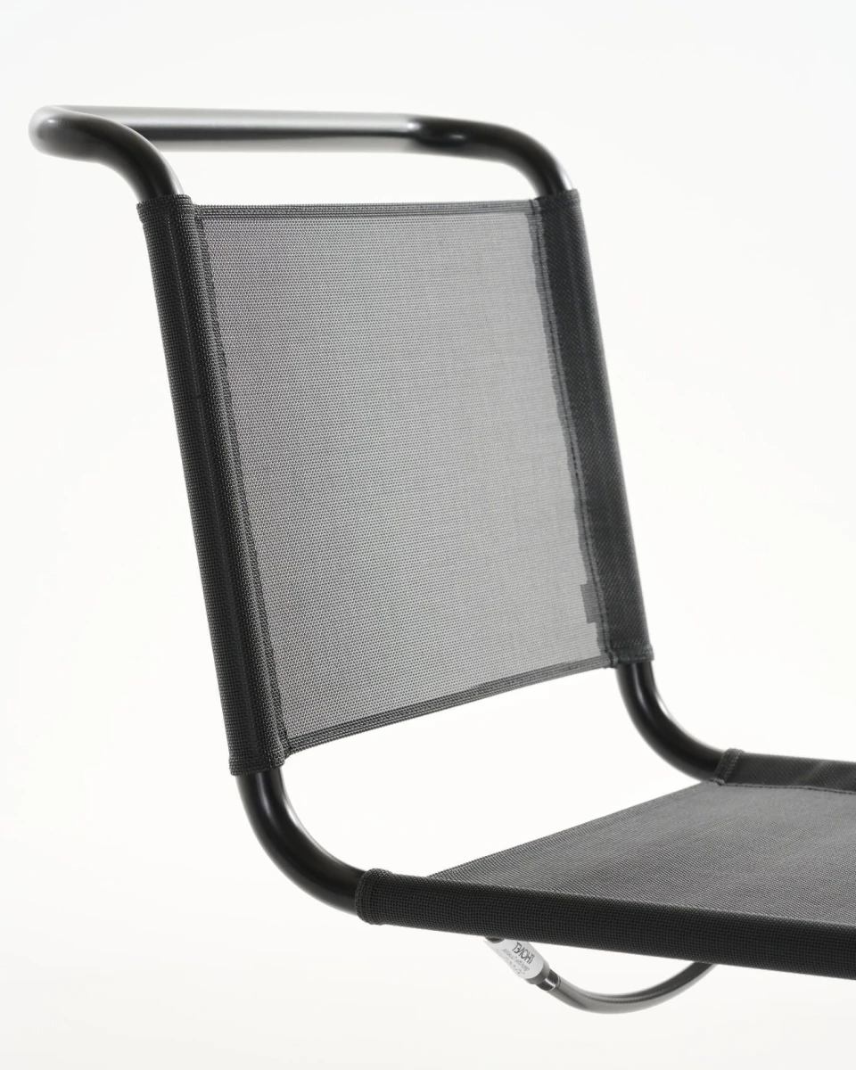 Thonet S533 N Freischwinger schwarz outdoor detailansich Rücken