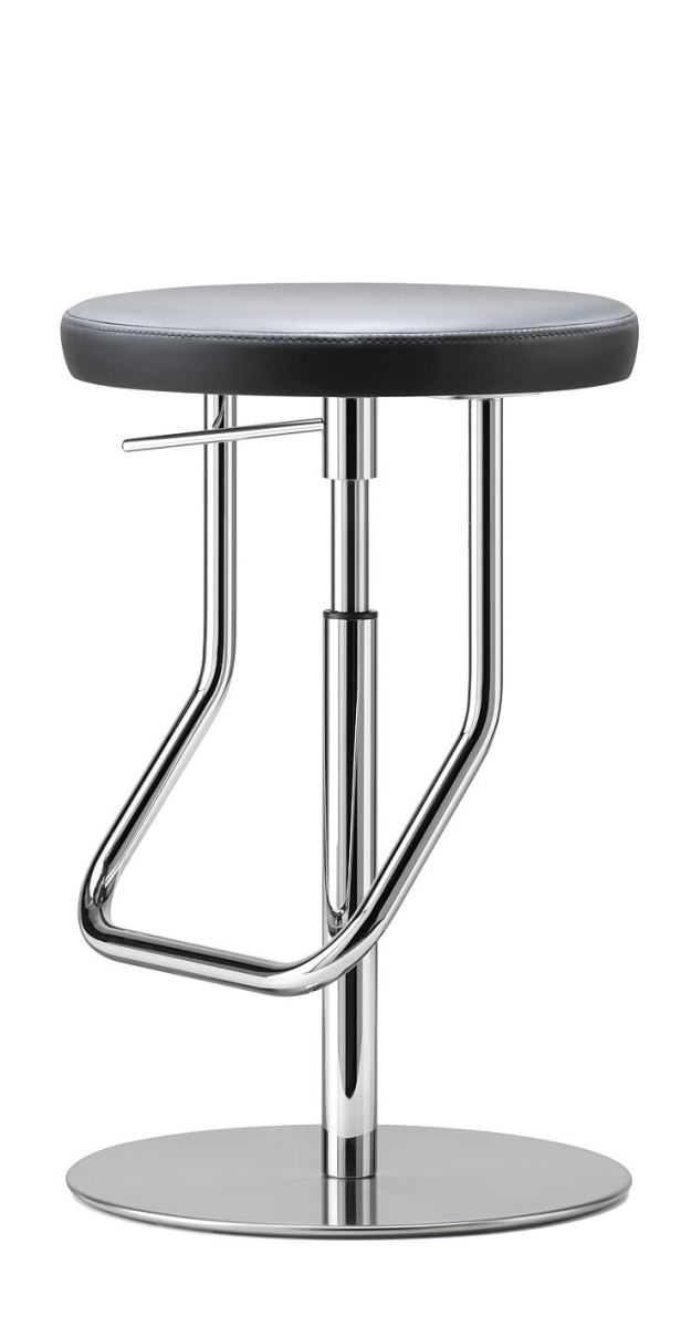 Abbildung des Thonet S123 PH Barhockers mit rundem Sitz, verchromtem Gestell und modernem Design – ein eleganter Sitzkomfort für stilvolle Bars und Lounges.