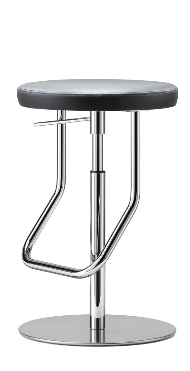Abbildung des Thonet S123 PH Barhockers mit rundem Sitz, verchromtem Gestell und modernem Design – ein eleganter Sitzkomfort für stilvolle Bars und Lounges.