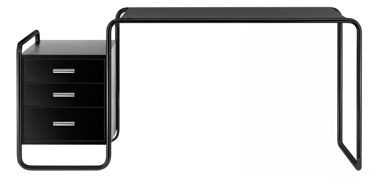 Preview: Thonet Schreibtisch S285 1 Schwarz gebeizt TP29 - Korpusse links