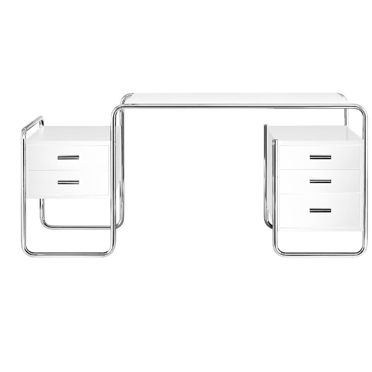 Preview: Thonet Schreibtisch S285 weiß esche offenporig - Korpusse rechts