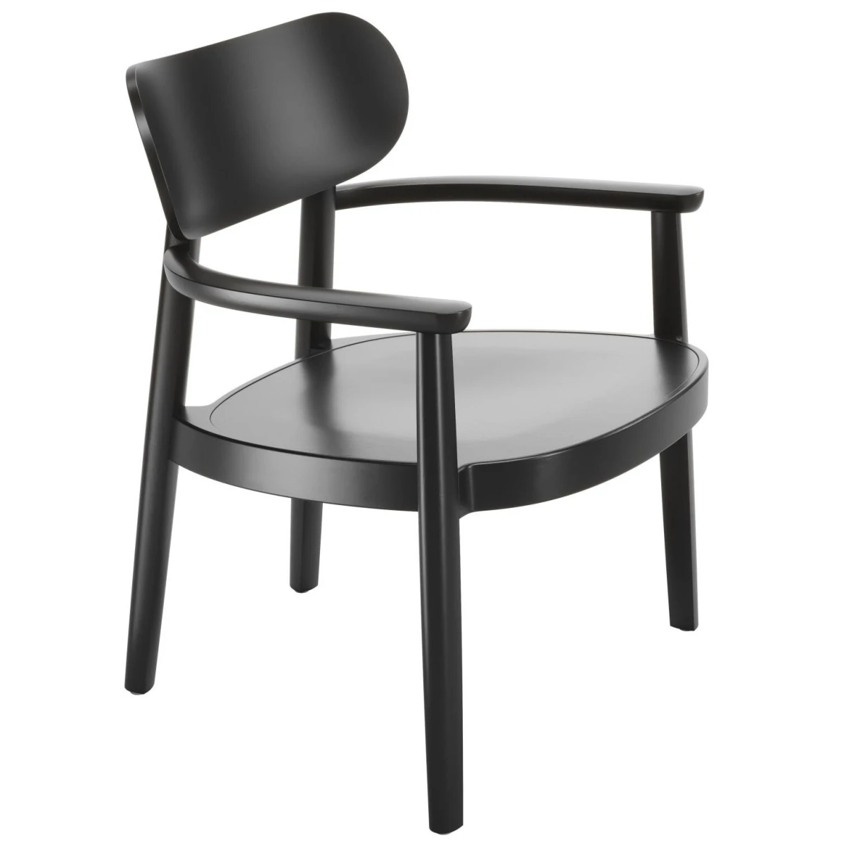 Thonet 119 MF mit Muldensitz in Schwarz frontansicht