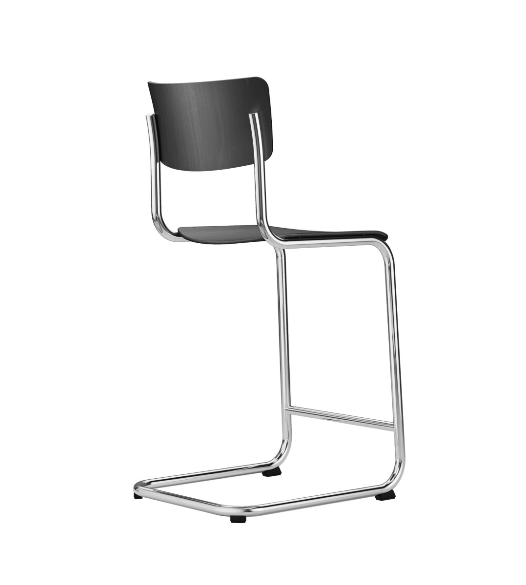 Preview: Thonet S43 Thekenhocker Schwarz Rückansicht