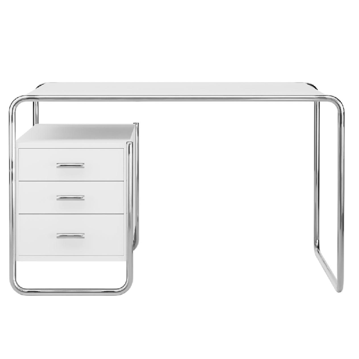 Preview: Thonet Schreibtisch S285 weiß esche offenporig - Korpusse links