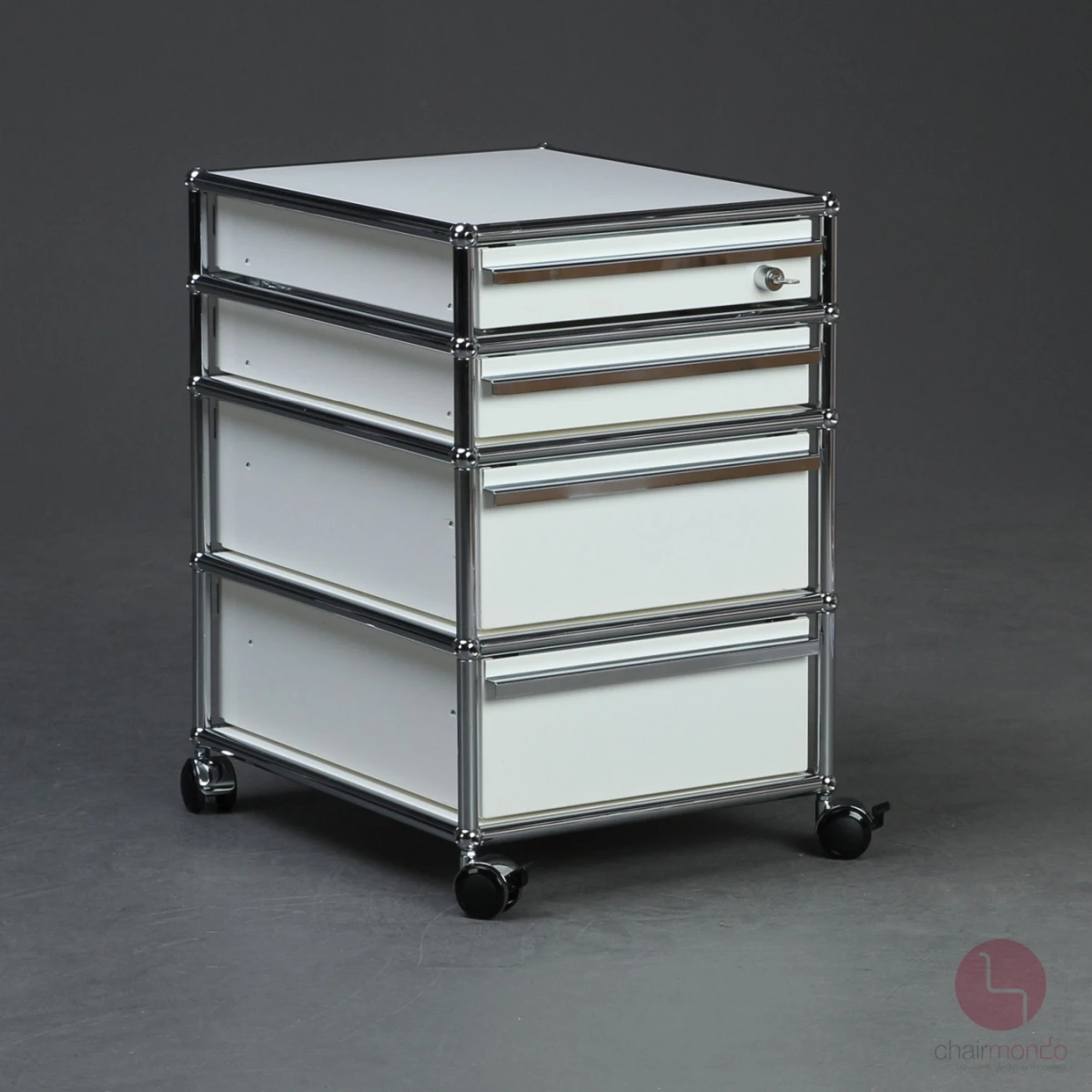 USM Haller Rollcontainer Weiß mit 4 Schubladen