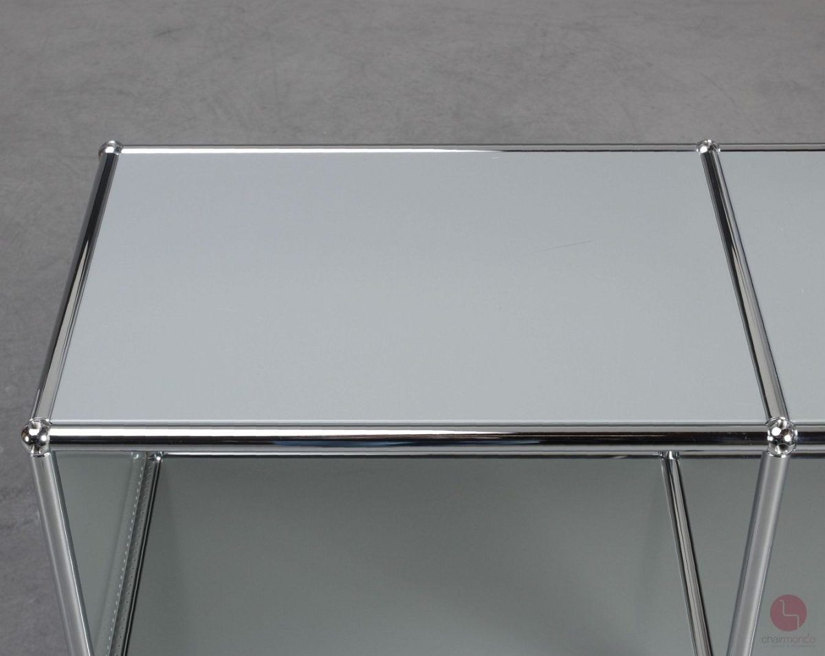 Preview: USM Haller Regal in Mittelgrau mit vier offenen Fächern gebraucht