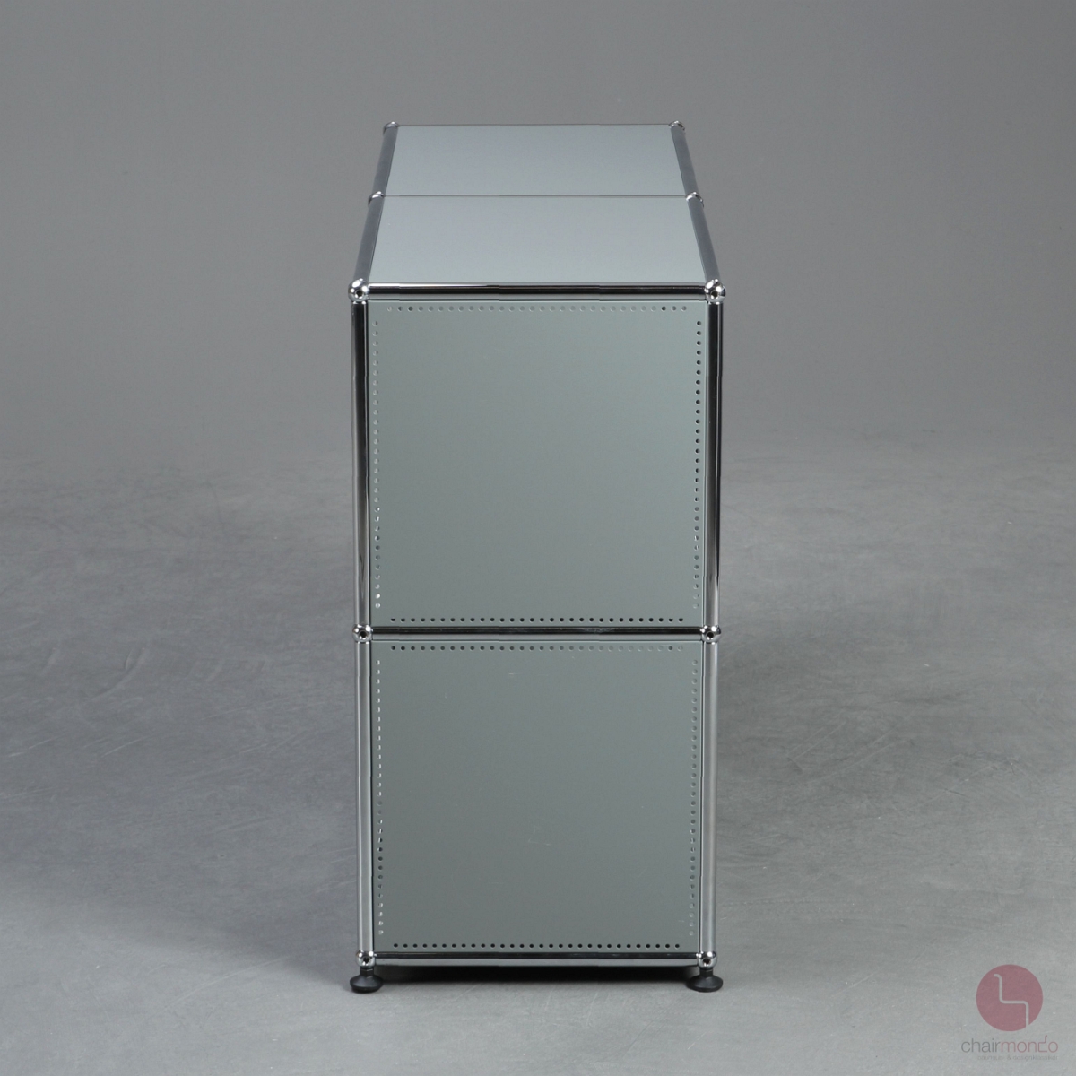 Preview: USM Haller Regal in Mittelgrau mit vier offenen Fächern gebraucht